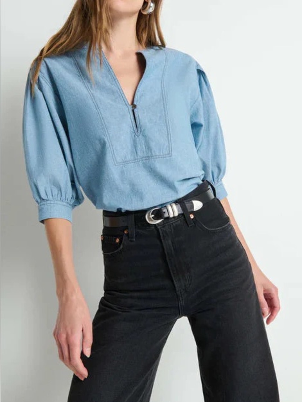 Nation LTD Emmett Top Color Chambray Womens size xsmall NWT